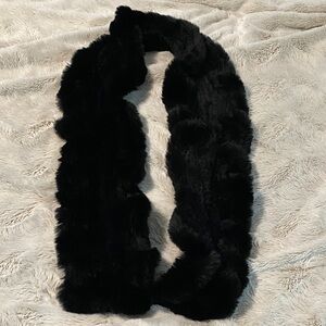 Elegant Black rabbit Fur Scarf